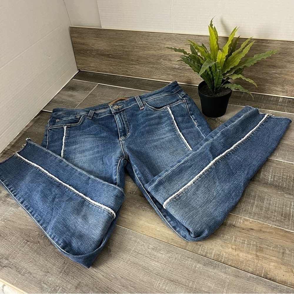 Joe’s Janeen Icon Mid Rise Skinny Ankle Fray Medium Blue Jeans Size 31 - Picture 9 of 12